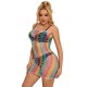 SUBBLIME 952365 BODYSTOCKING DE REJILLA HOMBROS DESCUBIERTOS ARCOIRIS TALLA aNICA