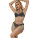 SUBBLIME 952433 BODYSTOCKING DE REJILLA SIN MANGAS CON CUELLO ALTO ARCOIRIS TALLA aNICA