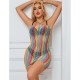 SUBBLIME 952457 BODYSTOCKING DE REJILLA SIN MANGAS CON HOMBROS DESCUBIERTOS ARCOIRIS TALLA aNICA