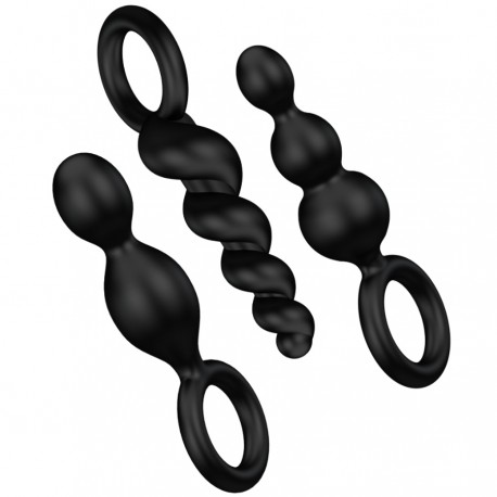 SATISFYER ANAL PLUGS SET 3 PCS NEGRO