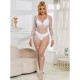 SUBBLIME 952396 BODYSTOCKING DE REJILLA CON DIAMANTES MANGA LARGA BLANCO TALLA aNICA