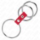 KINK ANILLO PENE TRIPLE METAL 37 CM A 5 CM CONECTADOS CON CUERO ROJO