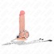 KINK ANILLO PENE TRIPLE METAL CROMADO 38 CM A 5 CM CON CADENA METAL 26 CM Y PINZAS PARA PEZONES MODELO 2