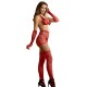 SUBBLIME 952181 BODYSTOCKING DE REJILLA CON GUANTES Y DIAMANTES ROJO TALLA aNICA