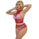 SUBBLIME 952402 BODYSTOCKING CONJUNTO DE REJILLA CON BRILLANTES ROJO TALLA aNICA