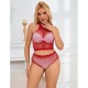 SUBBLIME 952402 BODYSTOCKING CONJUNTO DE REJILLA CON BRILLANTES ROJO TALLA aNICA