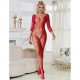 SUBBLIME 952419 BODYSTOCKING DE REJILLA CON DIAMANTES MANGA LARGA ROJO TALLA aNICA