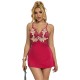 SUBBLIME 954130 BABYDOLL CON DISEaO FLORAL ROJO L XL