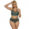 SUBBLIME 954086 SUJETADOR PANTIES ENCAJE VERDE S M
