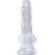 KING COCK CLEAR PENE REALISTICO CON TESTICULOS 101 CM TRANSPARENTE