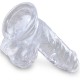KING COCK CLEAR PENE REALISTICO CON TESTICULOS 101 CM TRANSPARENTE