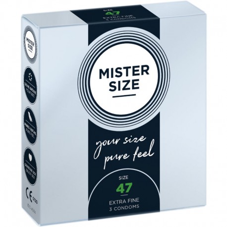 MISTER SIZE PRESERVATIVOS TALLA XS 47 MM 3 UNIDADES