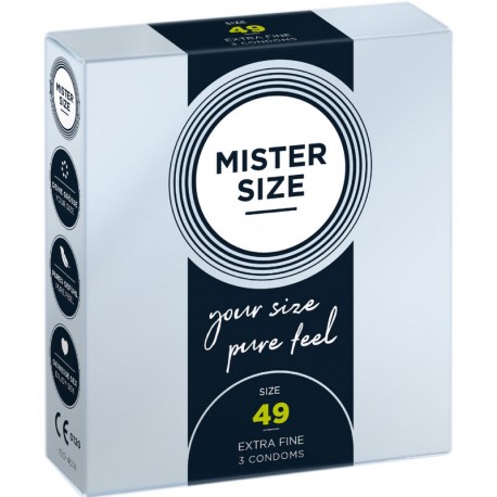 MISTER SIZE PRESERVATIVOS TALLA S 49 MM 3 UNIDADES