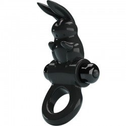 PRETTY LOVE EXCITING RING ANILLO VIBRADOR RABBIT 10 VIBRACIONES NEGRO