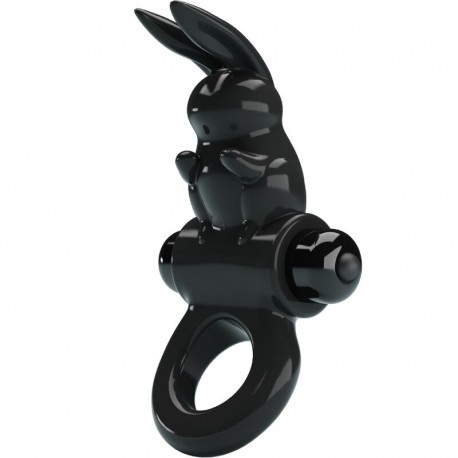 PRETTY LOVE EXCITING RING ANILLO VIBRADOR RABBIT 10 VIBRACIONES NEGRO