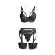 SUBBLIME 955236 SET SUJETADOR CON LIGUERO BONDAGE NEGRO S M