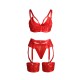 SUBBLIME 955250 SET SUJETADOR CON LIGUERO BONDAGE ROJO S M
