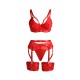 SUBBLIME 955267 SET SUJETADOR CON LIGUERO BONDAGE ROJO L XL