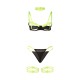 SUBBLIME 955274 SET SUJETADOR CON COLLAR Y DETALLES PARA PIERNAS VERDE FLUORESCENTE S M