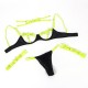 SUBBLIME 955274 SET SUJETADOR CON COLLAR Y DETALLES PARA PIERNAS VERDE FLUORESCENTE S M