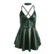 SUBBLIME 955434 VESTIDO CON TIRANTES DE CUERO VERDE S M