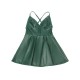 SUBBLIME 955434 VESTIDO CON TIRANTES DE CUERO VERDE S M