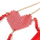 SUBBLIME 955519 CONJUNTO SUJETADOR CON CADENAS Y CORAZaN DE MALLA ROJO S M