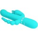 PRETTY LOVE CAMMY TRIPLE VIBRADOR RABBIT MULTIFUNCIaN 4 EN 1 AZUL