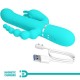 PRETTY LOVE CAMMY TRIPLE VIBRADOR RABBIT MULTIFUNCIaN 4 EN 1 AZUL
