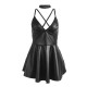 SUBBLIME 955373 VESTIDO CON TIRANTES DE CUERO NEGRO S M