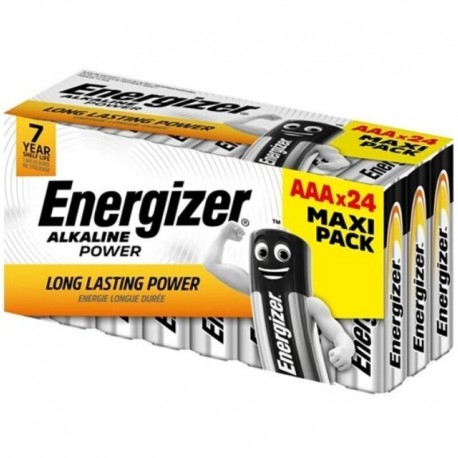 ENERGIZER ALKALINE POWER PILA ALCALINA AAA LR03 CAJA24 3 CAJITAS8 PILAS
