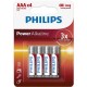 PHILIPS POWER ALKALINE PILA AAA LR03 BLISTER4