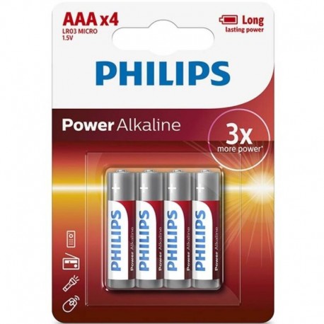 PHILIPS POWER ALKALINE PILA AAA LR03 BLISTER4