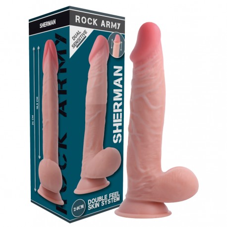 ROCKARMY SHERMAN DILDO REALISTA DUAL DENSITY 24 CM O 462 CM