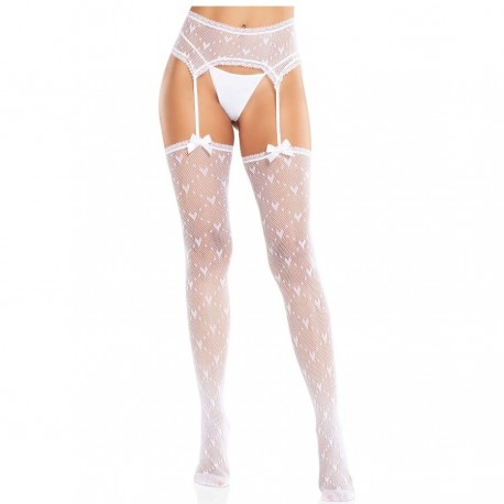 LEG AVENUE MEDIAS DE CORAZaN CON LIGAS BLANCO