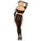 LEG AVENUE CROP TOP Y LEGGINGS CUT OUT SIN COSTURAS NEGRO