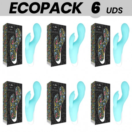 ECOPACK 6 UDS MIA DRESDE VIBRADOR AZUL TURQUESA