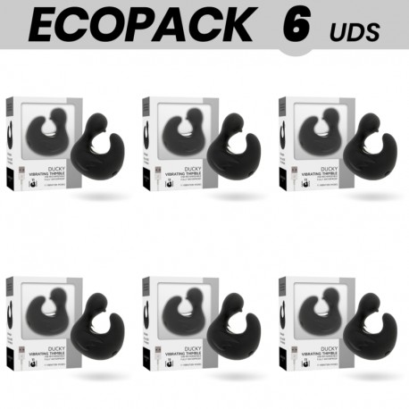 ECOPACK 6 UDS BLACKSILVER DEDAL PATO ESTIMULADOR DE SILICONA RECARGABLE DUCKYMANIA