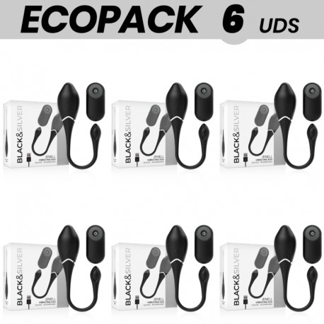 ECOPACK 6 UDS BLACKSILVER JENELL HUEVO VIBRADOR RECARGABLE