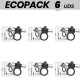 ECOPACK 6 UDS BLACKSILVER BURTON ANILLO 10 MODOS VIBRACION