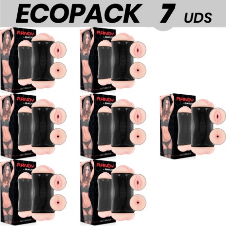 ECOPACK 7 UDS JAMYJOB RANDY MASTURBADOR DOBLE ENTRADA VAGINA Y ANO