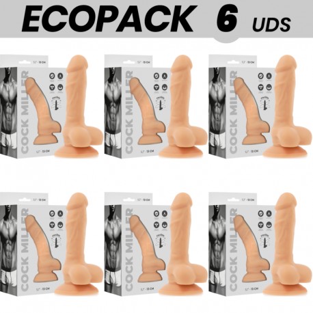 ECOPACK 6 UDS COCK MILLER SILICONA DENSITY COCKSIL ARTICULABLE 13 CM