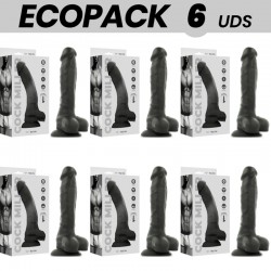 ECOPACK 6 UDS COCK MILLER SILICONA DENSITY COCKSIL ARTICULABLE NEGRO 195 CM