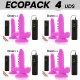 ECOPACK 6 UDS DIVERSIA DILDO FLEXIBLE CON VIBRACION LILA 17 CM O 33 CM