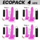 ECOPACK 6 UDS DIVERSIA DILDO FLEXIBLE CON VIBRACIaN LILA 18 CM O 4 CM