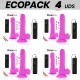 ECOPACK 6 UDS DIVERSIA DILDO FLEXIBLE CON VIBRACION LILA 205 CM O 42 CM