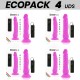 ECOPACK 6 UDS DIVERSIA DILDO FLEXIBLE CON VIBRACION LILA 21 CM O 49 CM