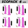 ECOPACK 6 UDS DIVERSIA DILDO FLEXIBLE CON VIBRACION LILA 21 CM O 49 CM