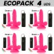 ECOPACK 6 UDS DIVERSIA DILDO FLEXIBLE CON VIBRACION ROSA 17 CM O 33 CM