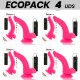 ECOPACK 6 UDS DIVERSIA DILDO FLEXIBLE CON VIBRACION ROSA 215 CM O 45 CM